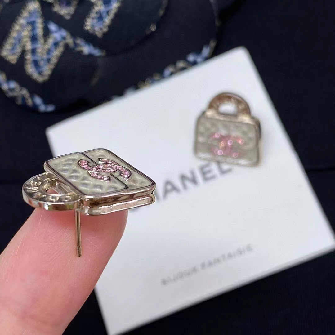 Replica Chanel Pink Double C Lock Earrings