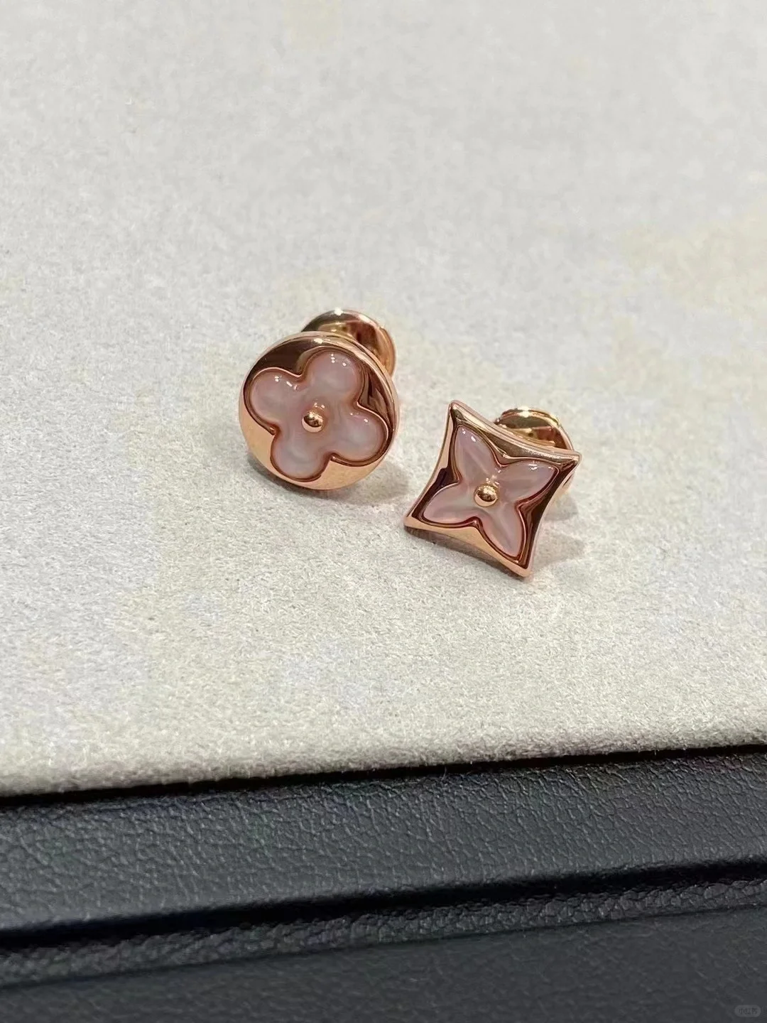 Replica Louis Vuitton AB Asymmetric Pink Stud Earrings