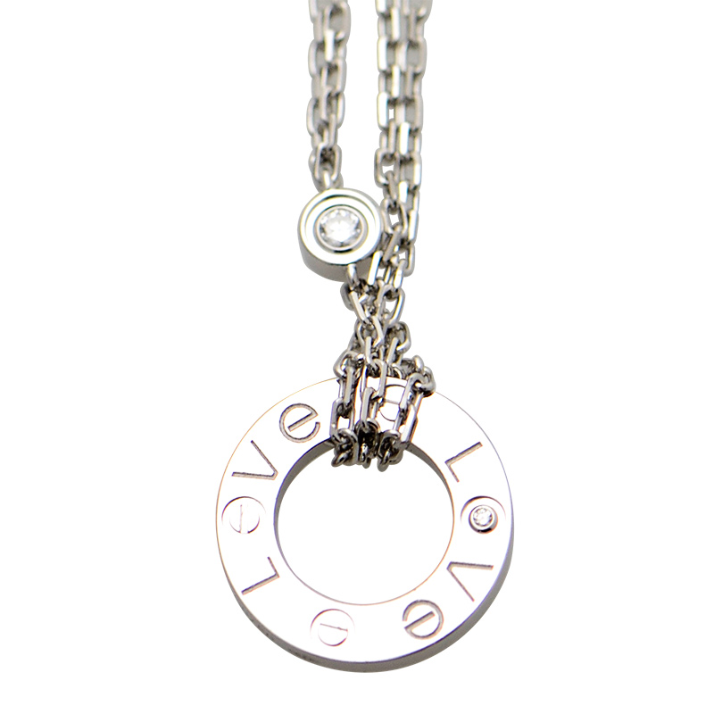 Replica NEW CARTIER LOVE NECKLACE B7219400  SILVER 18KT WHITE GOLD