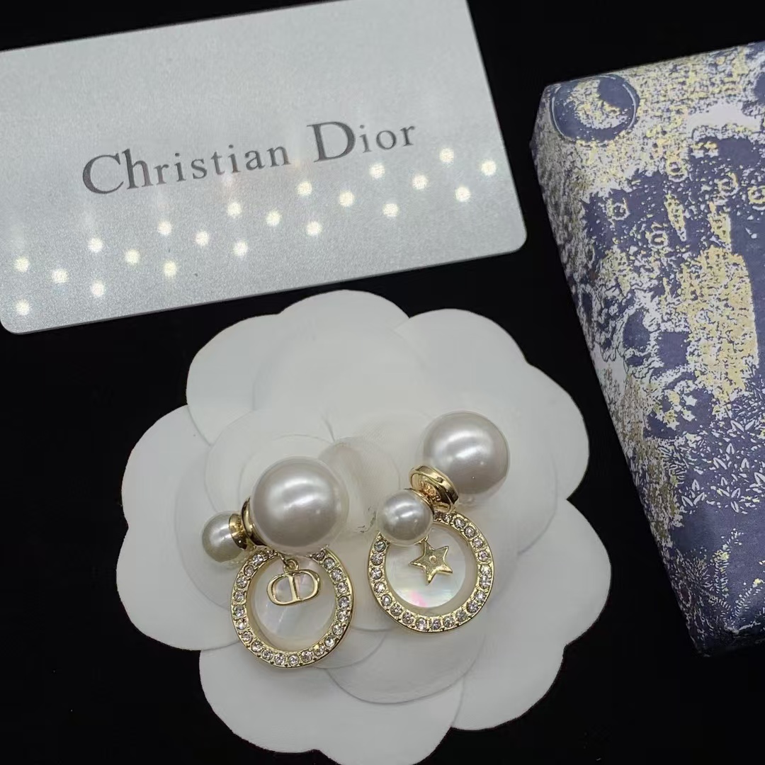 Replica Dior Asymmetric Drop Charms Pearl Earrings