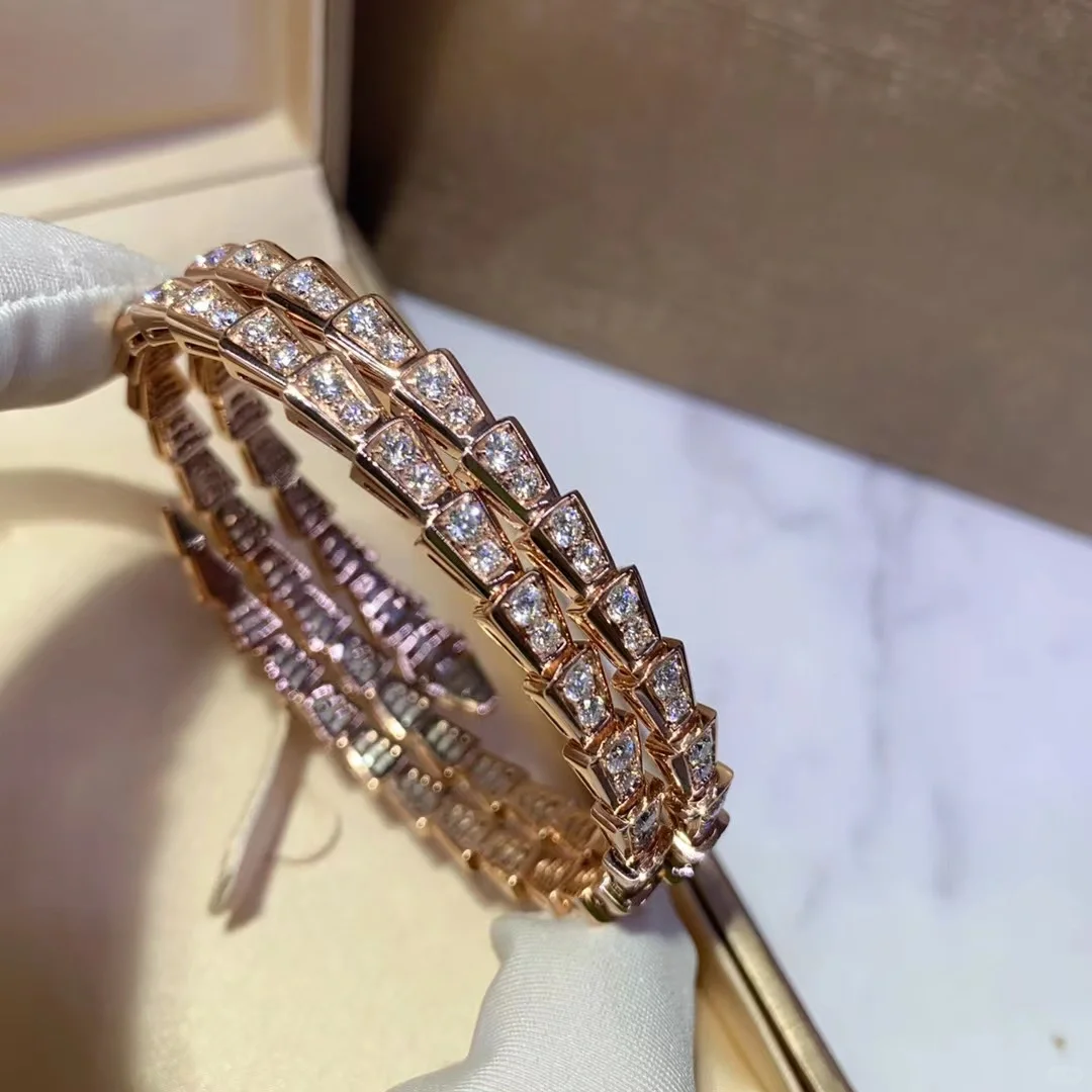 Replica Bvlgari Serpenti Viper Bracelet - Full Diamond