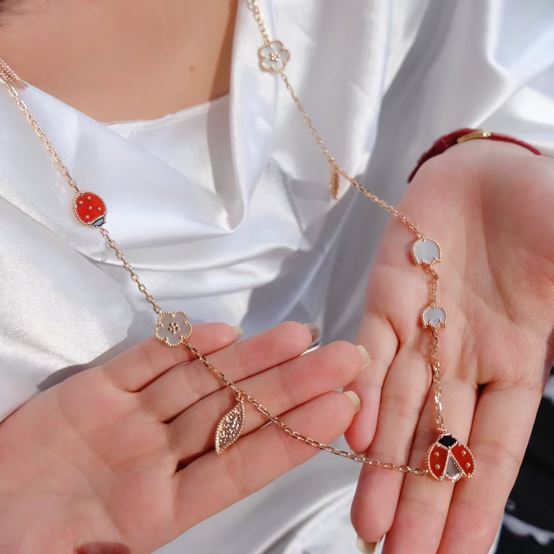 Replica Van Cleef & Arpels Lucky Spring Long Necklace, 15 Motifs