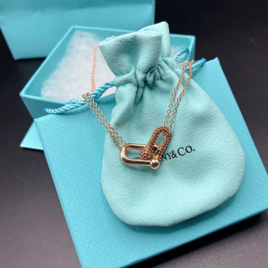 Replica Tiffany Large Double Link Pendant Necklace