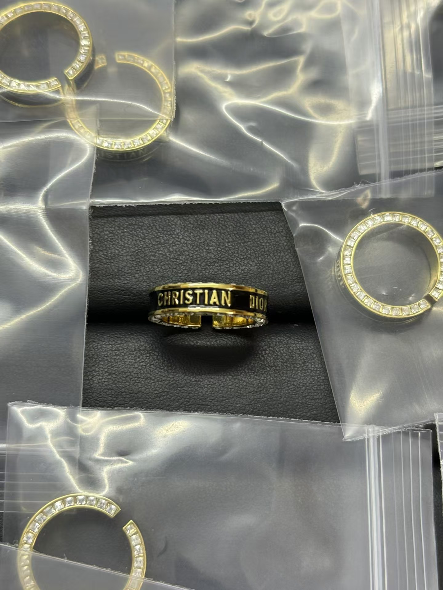 Replica Black Enamel CHRISTIAN DIOR Ring