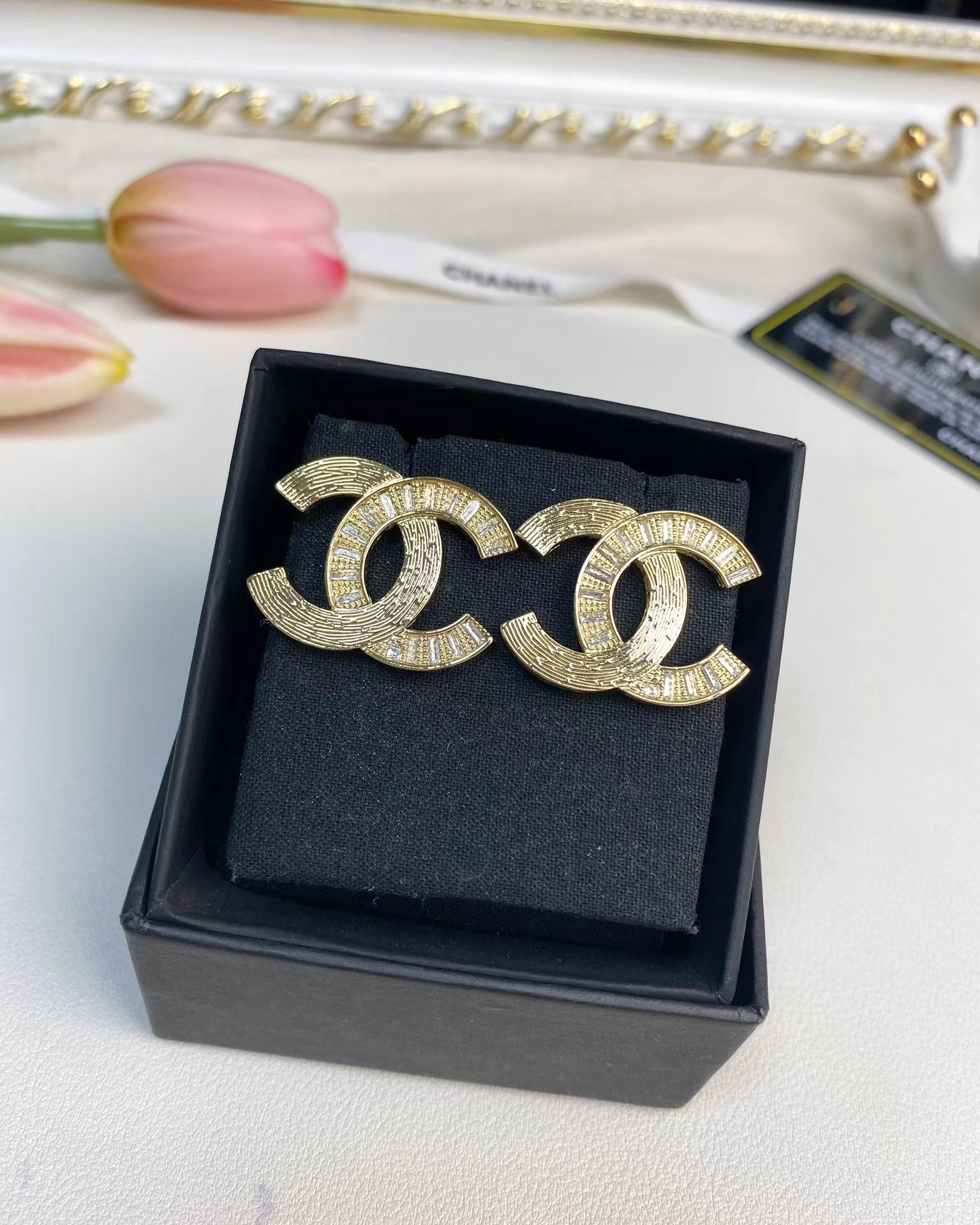 Replica Chanel Big Gold Double C Stud Earrings