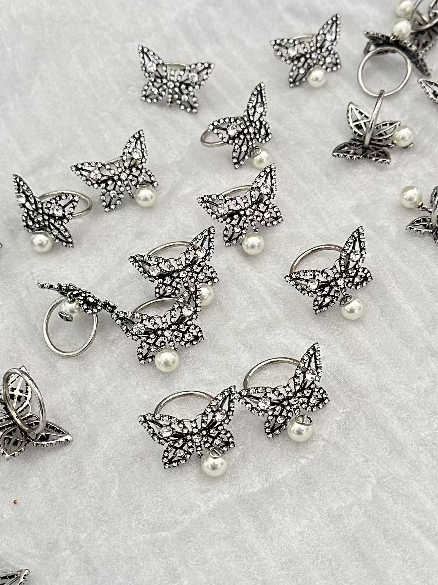 Replica Dior Butterfly Pearl Dangle Ring