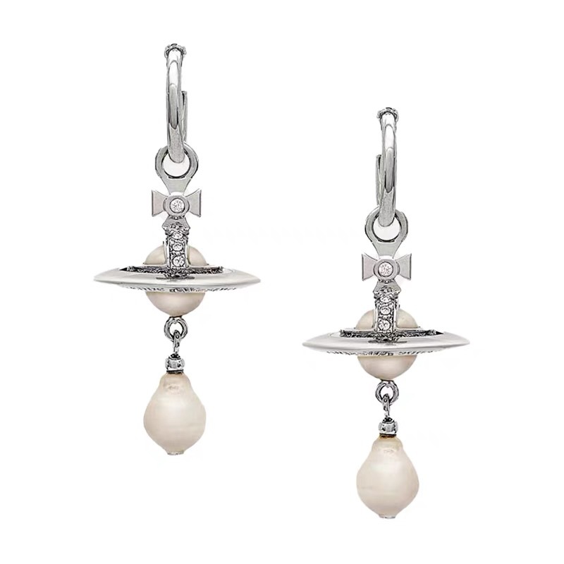 Replica Vivienne Westwood Baroque Pearl Drop Saturn Earring