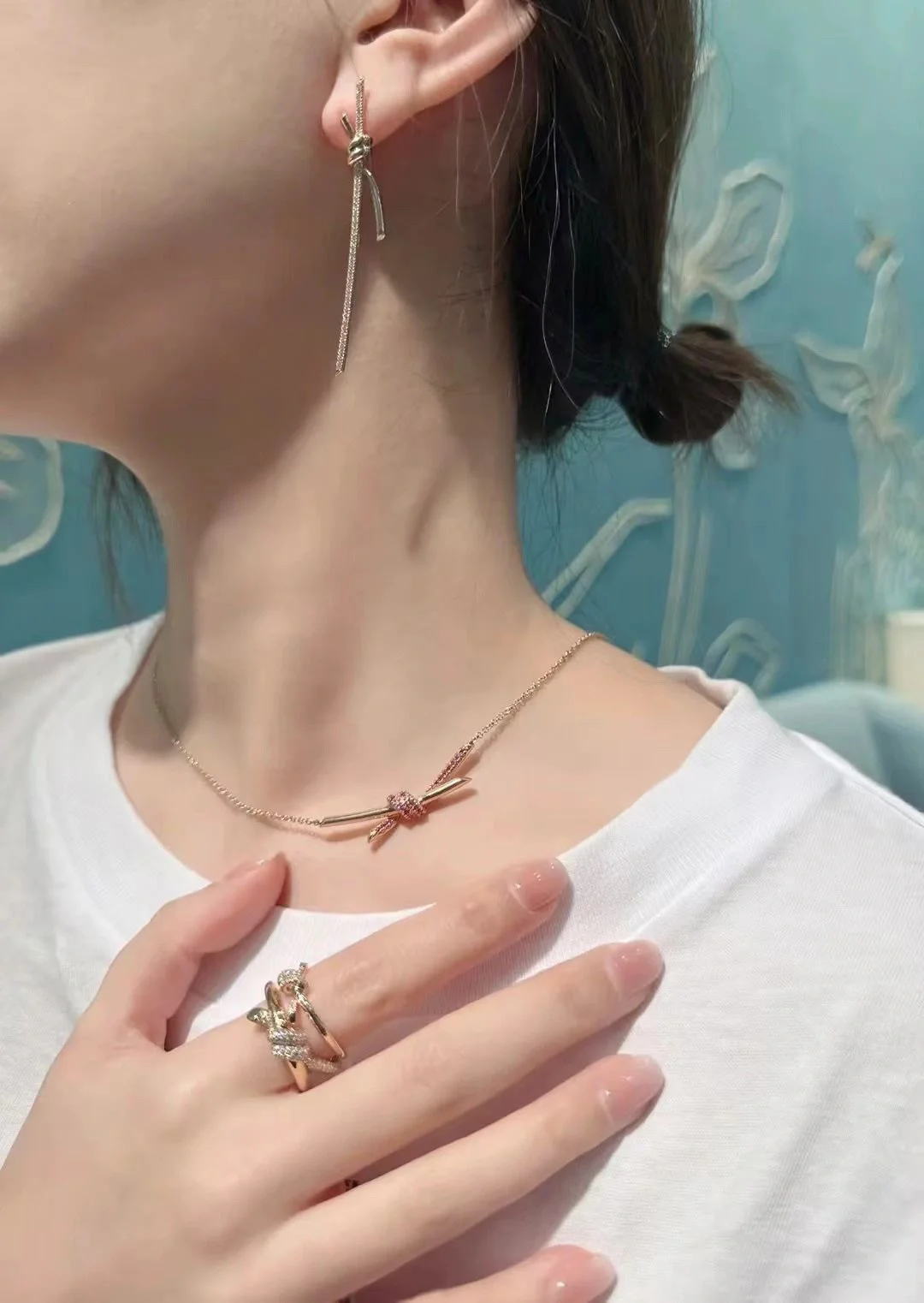Replica Tiffany Knot Pendant Necklace
