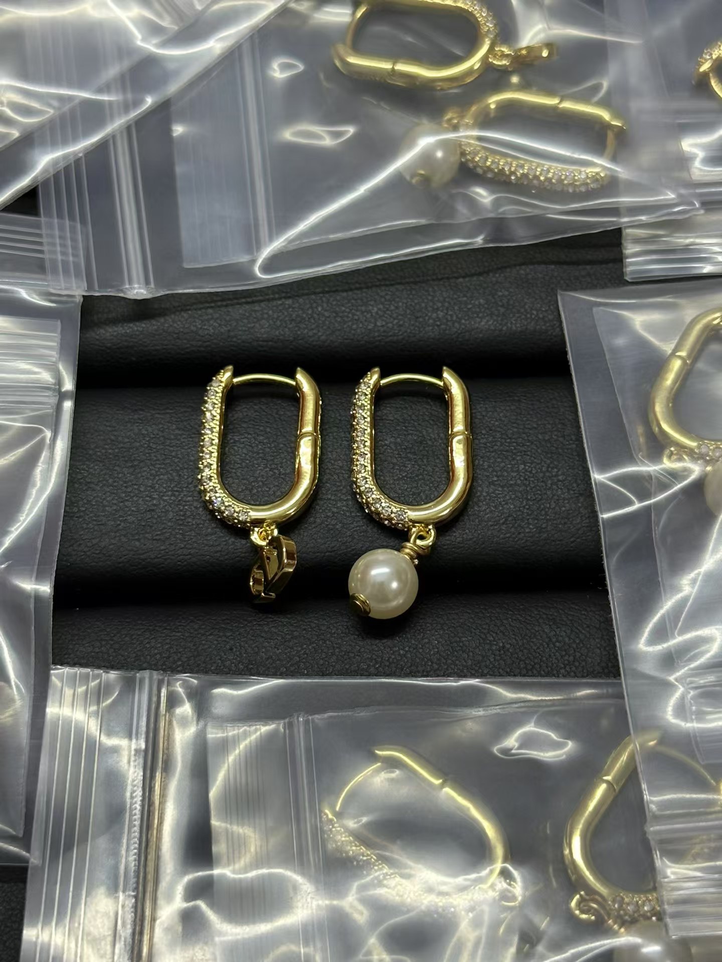 Replica Dior Asymmetric Charms Hinged Earrings