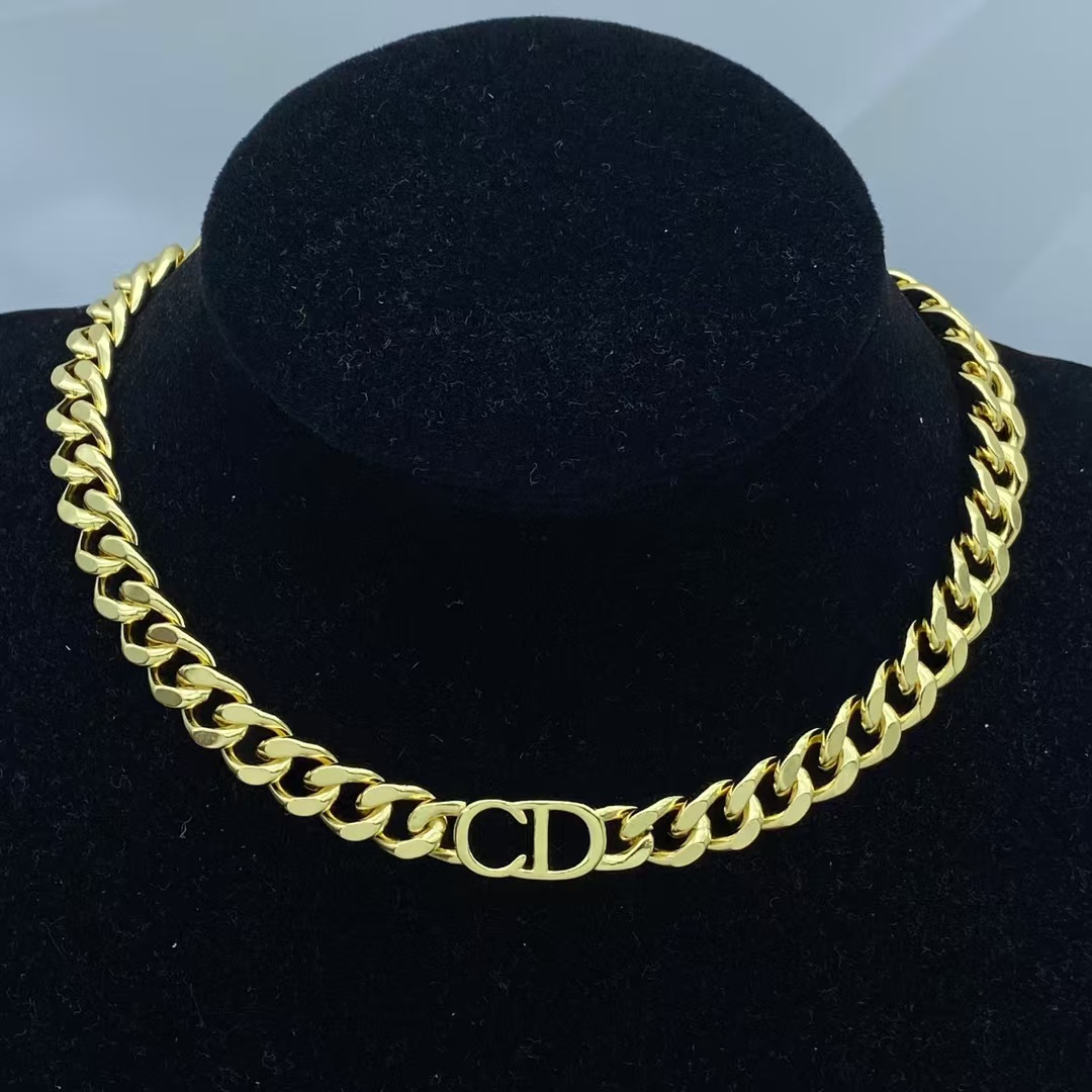 Replica Dior CD Chunky Cuban Chain Unisex Couple Choker Necklace