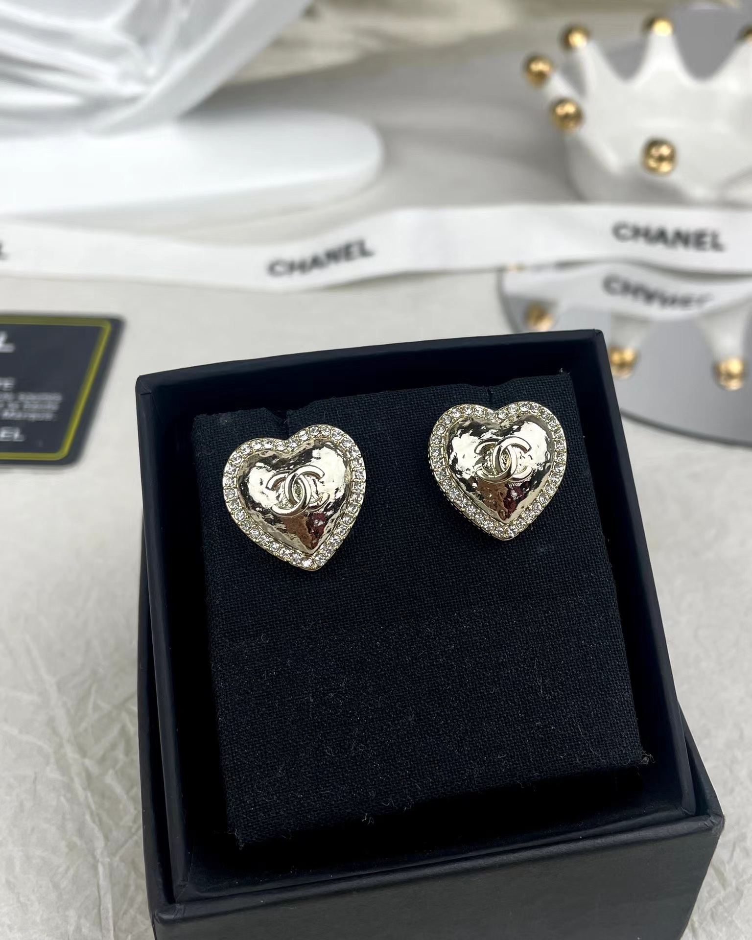 Replica Chanel Gold Love Heart Stud Earring