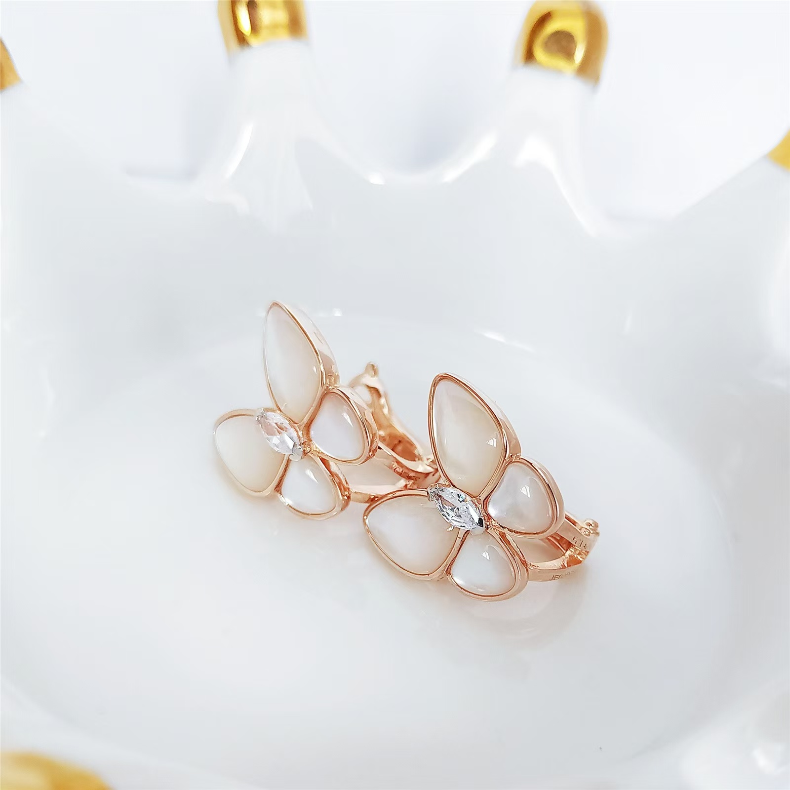 Replica Van Cleef & Arpels Two Butterfly Earrings