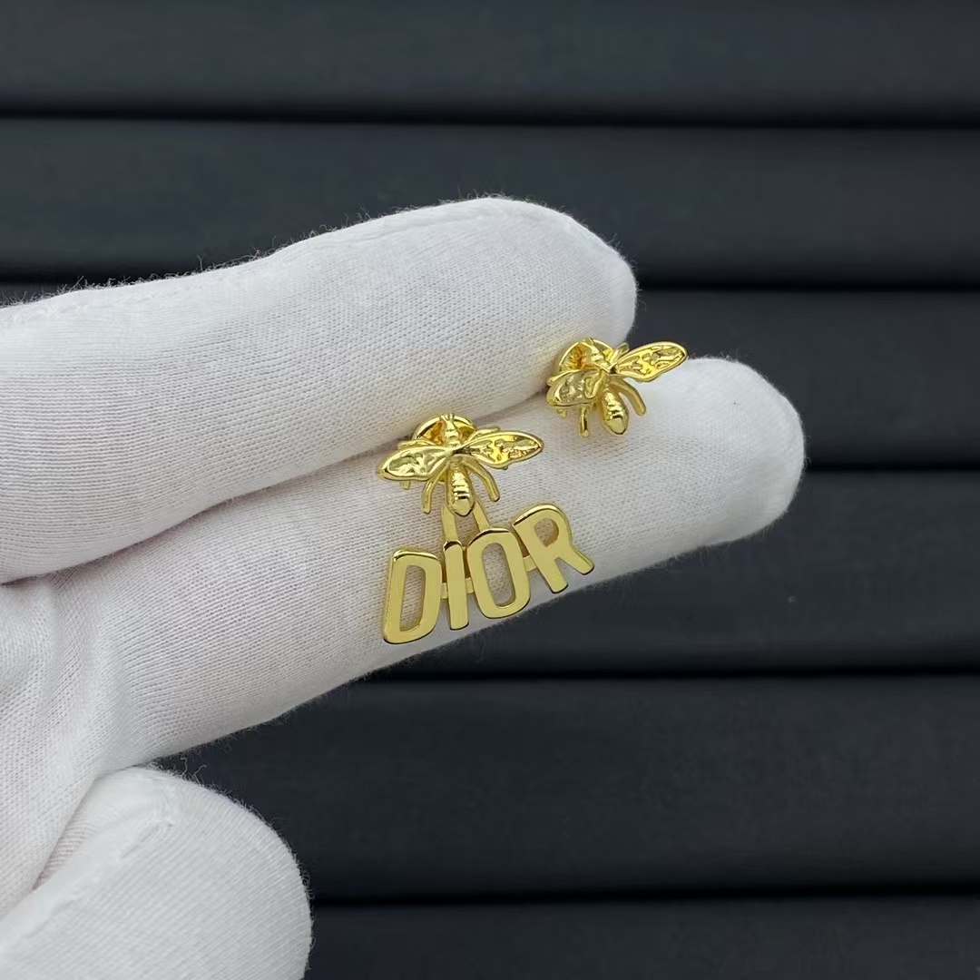 Replica Dior Asymmetric Bee Stud Earrings