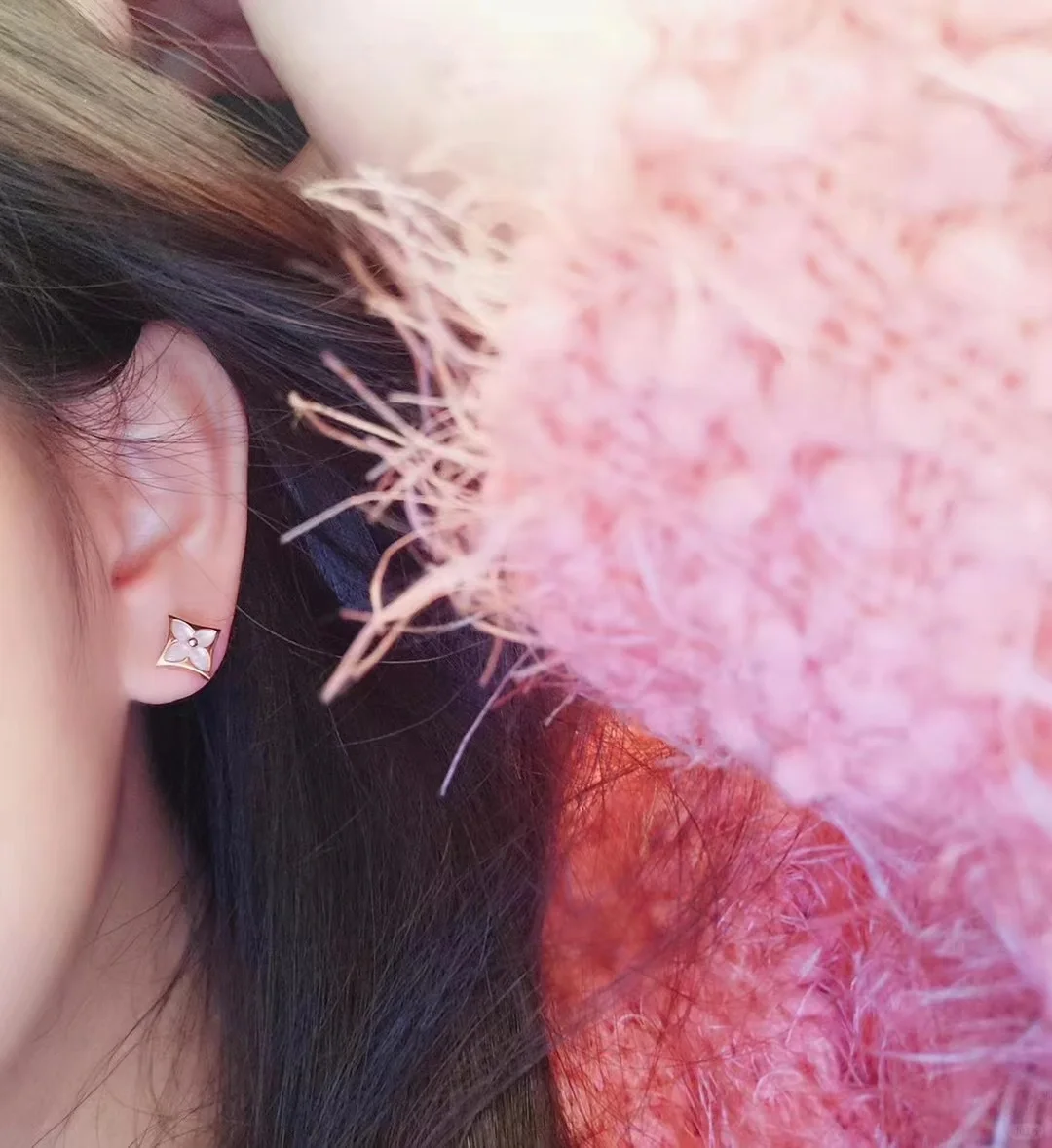 Replica Louis Vuitton AB Asymmetric Pink Stud Earrings