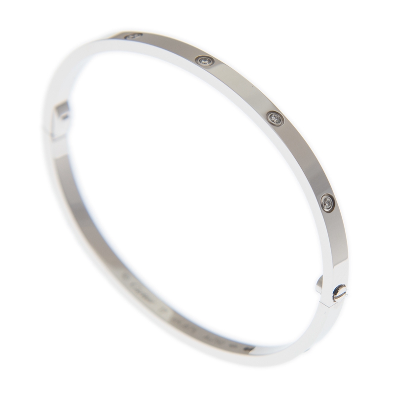 Replica NEW CARTIER LOVE BRACELET B6048017 18kt WHITE GOLD & DIAMONDS  SILVER