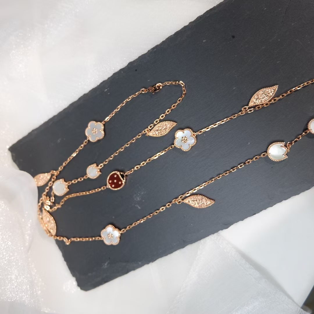 Replica Van Cleef & Arpels Lucky Spring Long Necklace, 15 Motifs