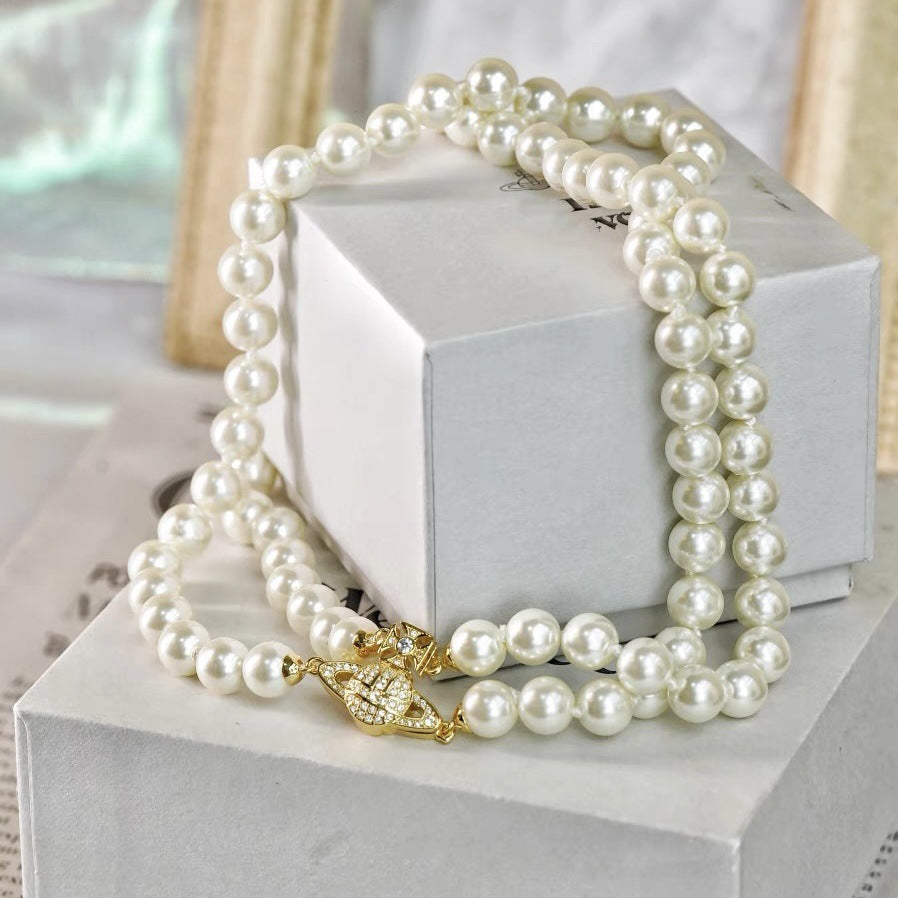 Replica Vivienne Westwood 2 Row Pearl Necklace