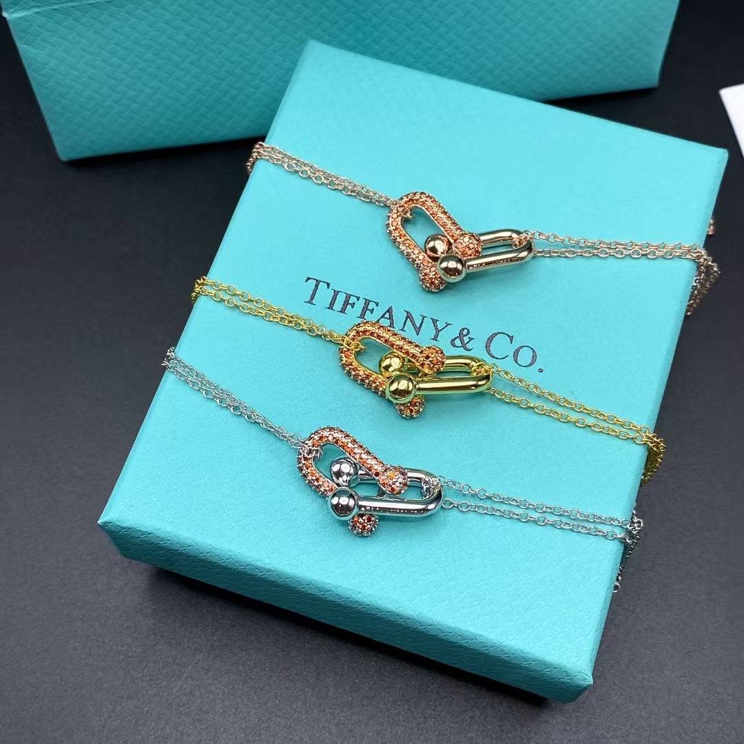 Replica Tiffany Large Double Link Pendant Necklace