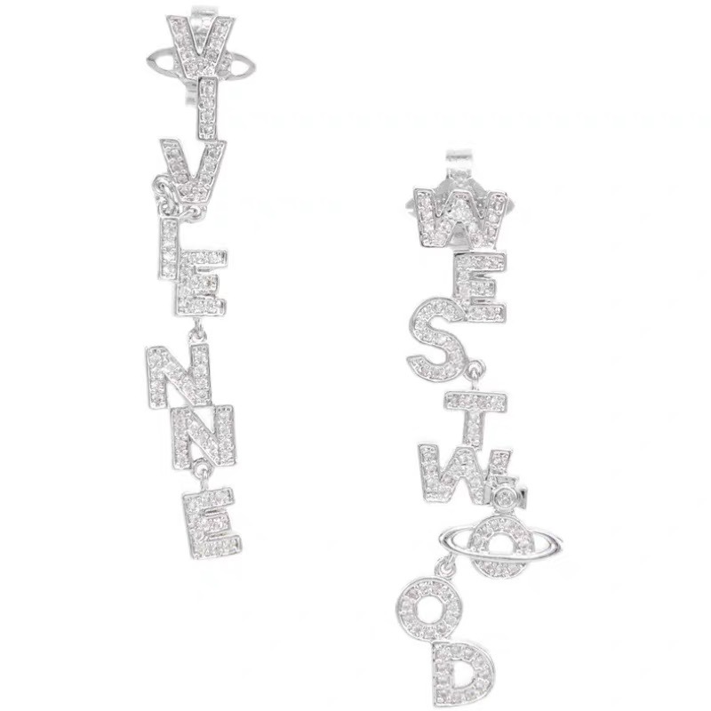 Replica Vivienne Westwood Letters Asymmetric Earrings