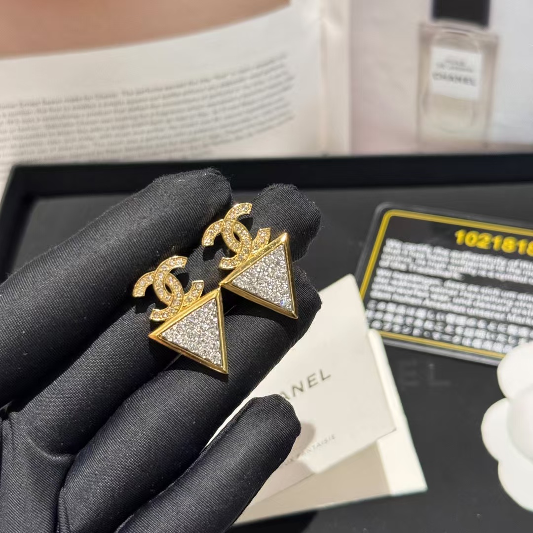 Replica Chanel Geometric Triangle Stud Earrings