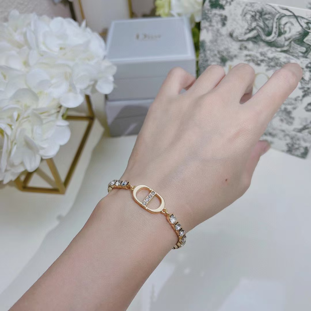 Replica Dior Rhinestone CD Bracelet