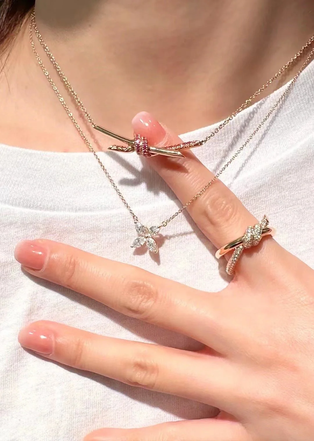 Replica Tiffany Knot Pendant Necklace