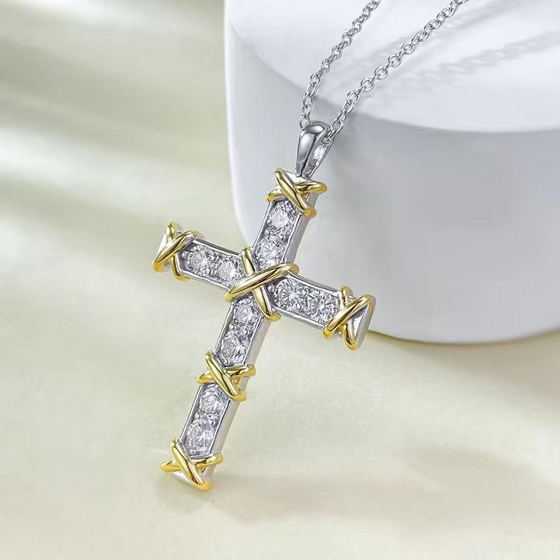 Replica Tiffany Ten Stone Cross Pendant with Diamonds