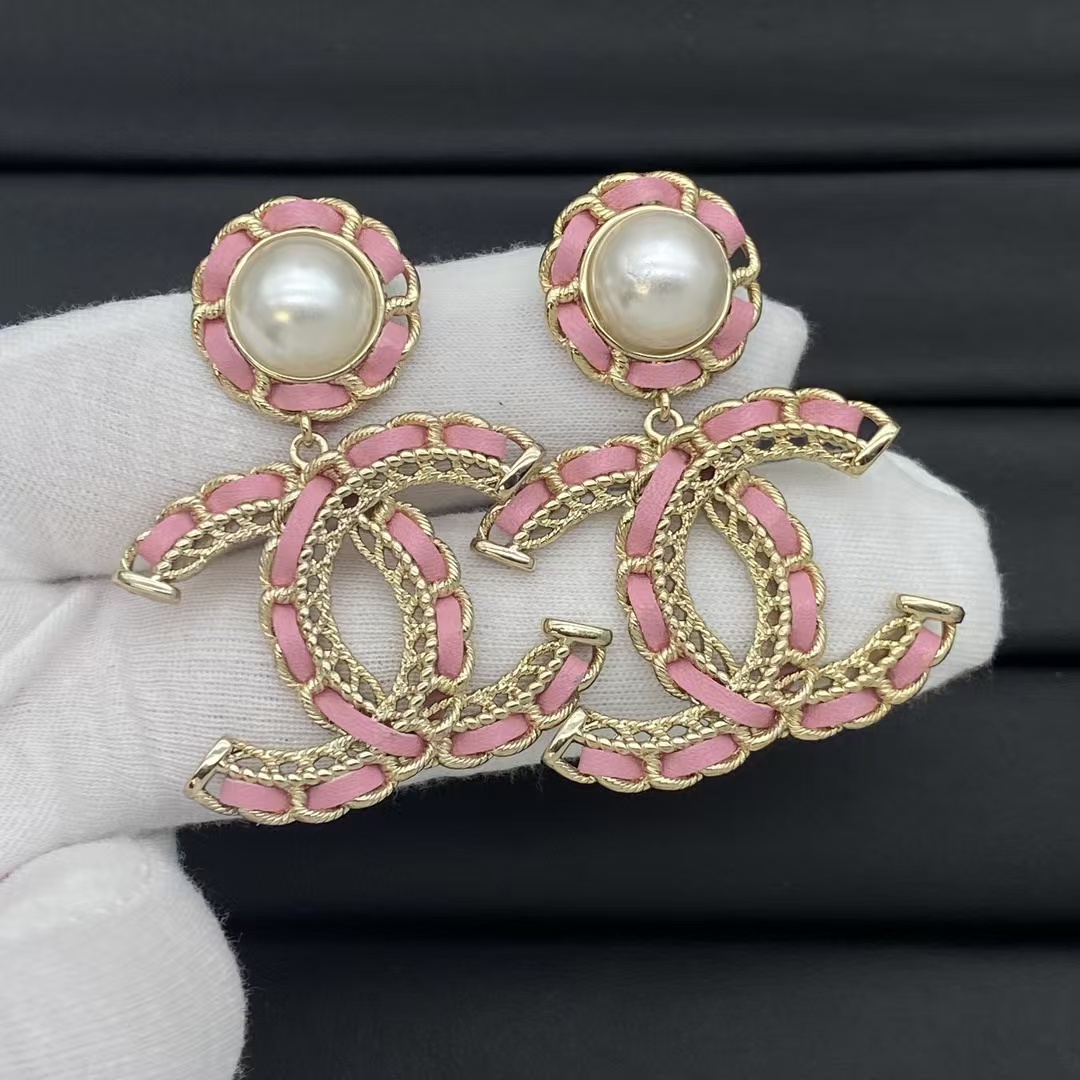 Replica Chanel Leather Woven Big Double C Earrings
