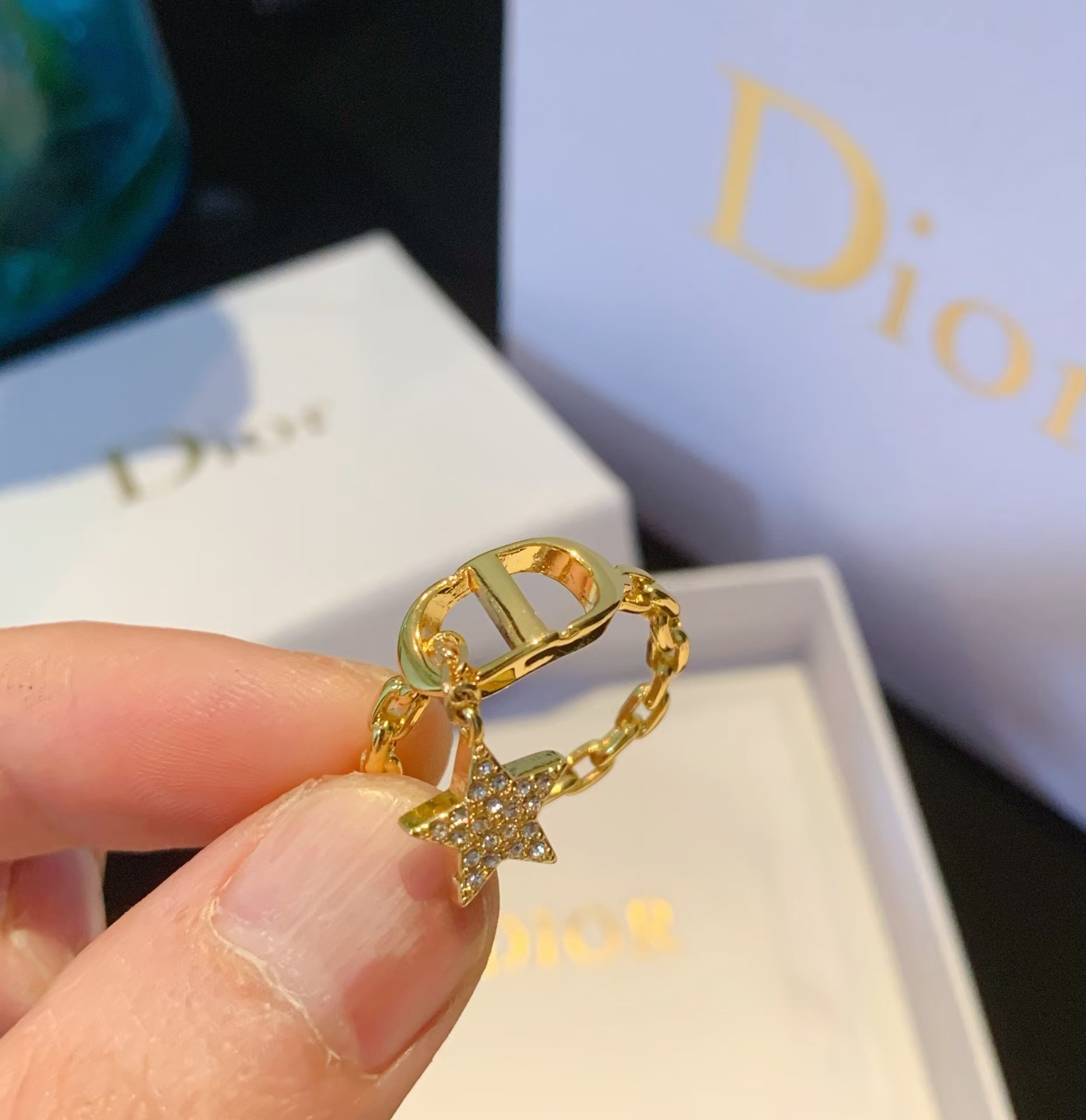 Replica Dior CD Star Dangle Ring