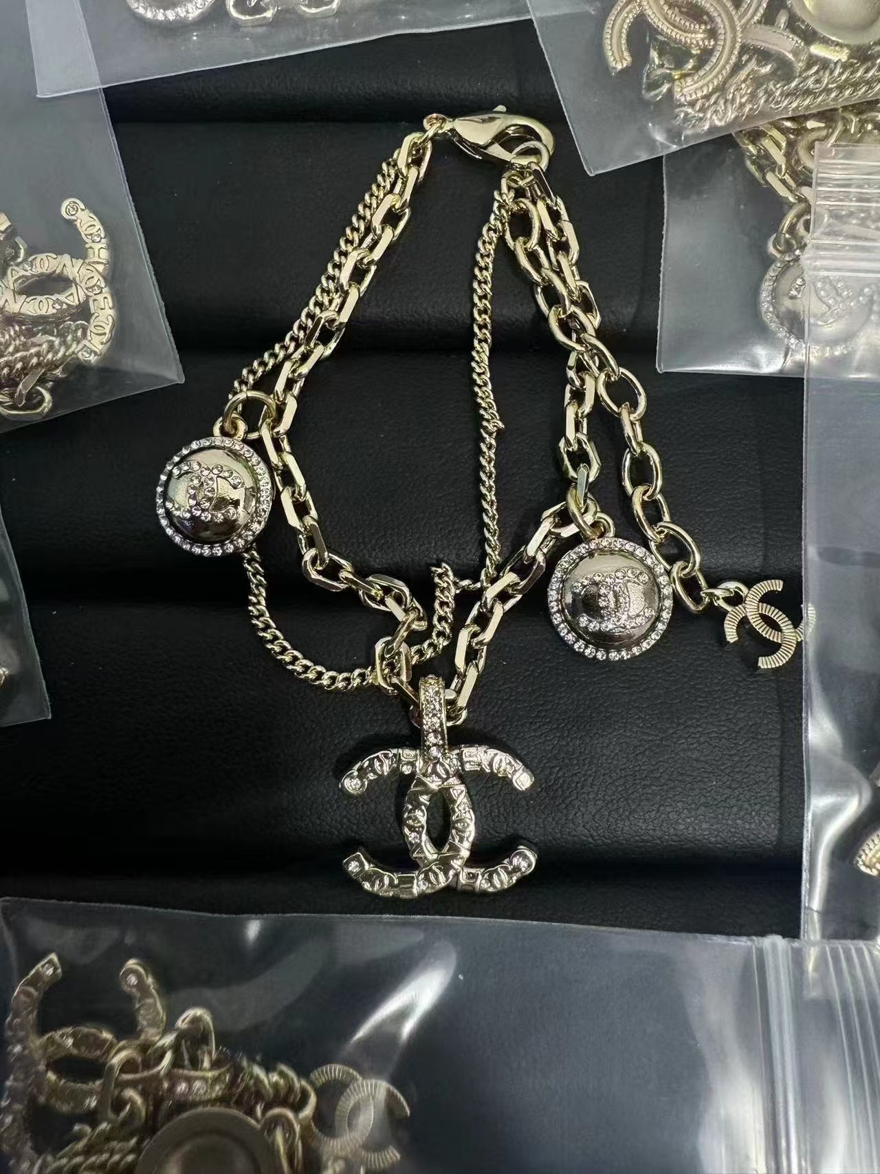Replica Chanel Two Layered Double C Bracelet