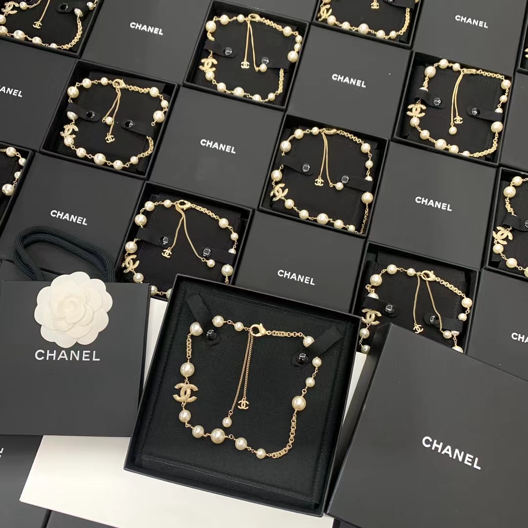 Replica Chanel Double C  Pearl Choker Necklace