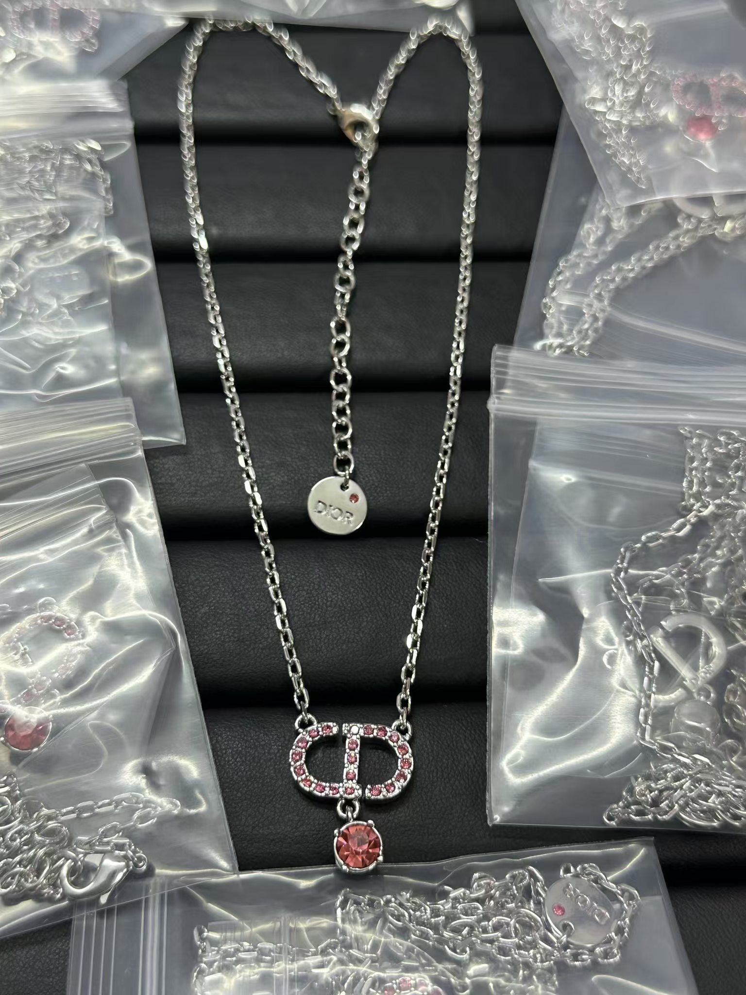 Replica Dior CD Pendant Diamond Drop Necklace