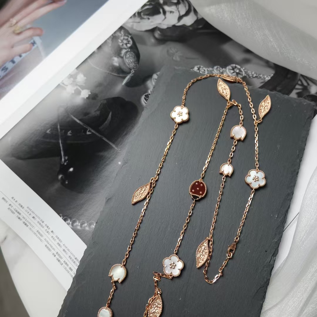 Replica Van Cleef & Arpels Lucky Spring Long Necklace, 15 Motifs