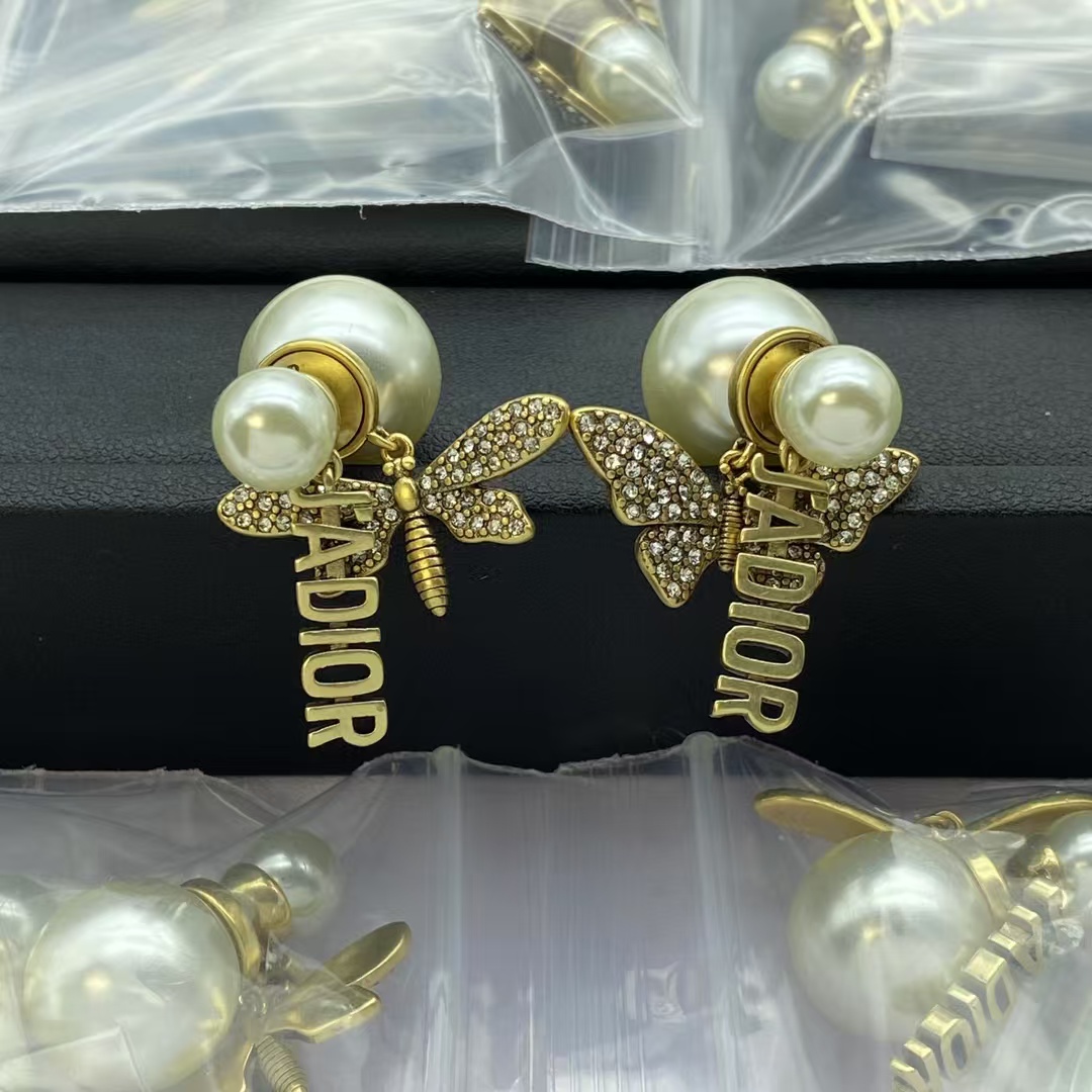 Replica Dior Butterfly JADIOR Pearl Earrings