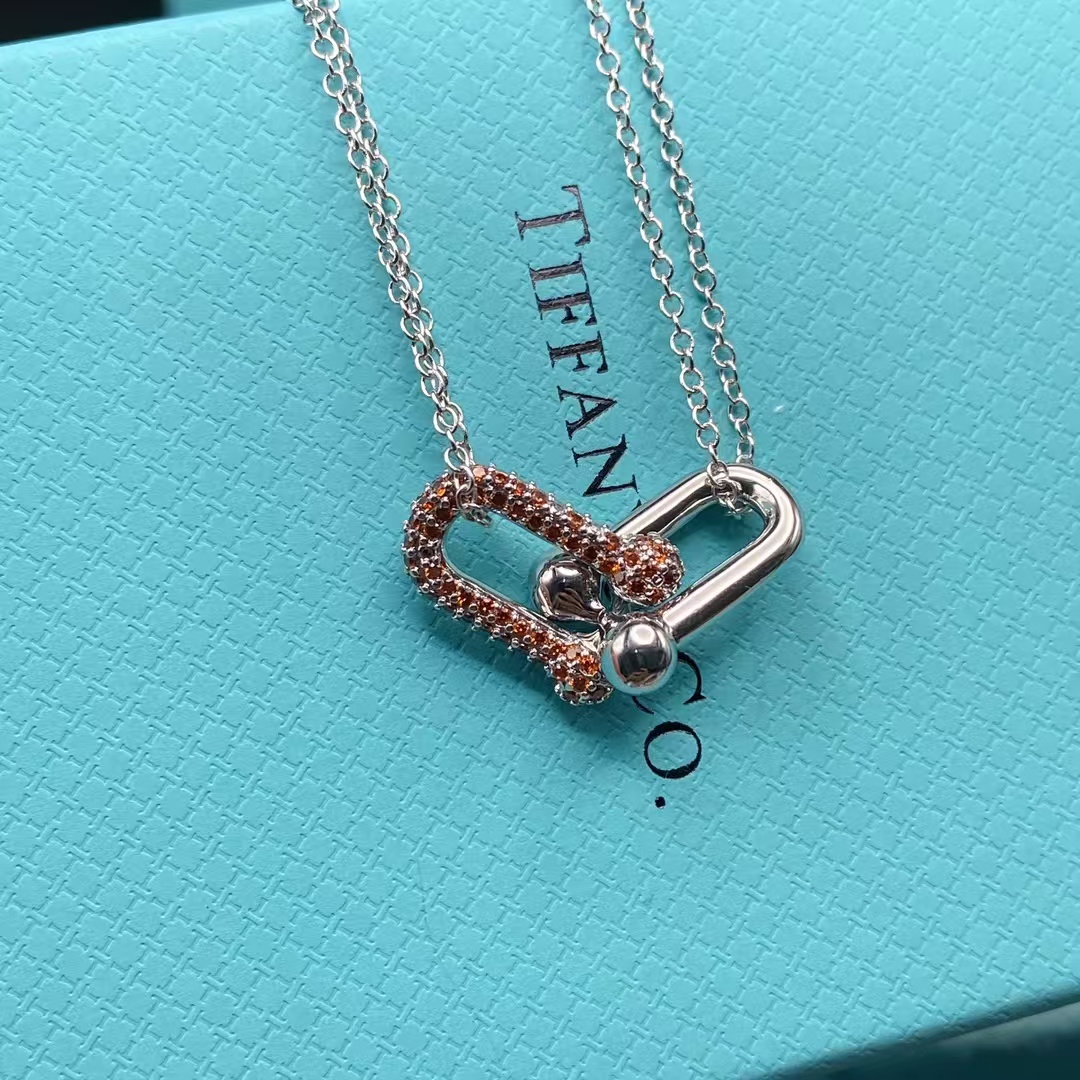 Replica Tiffany Large Double Link Pendant Necklace