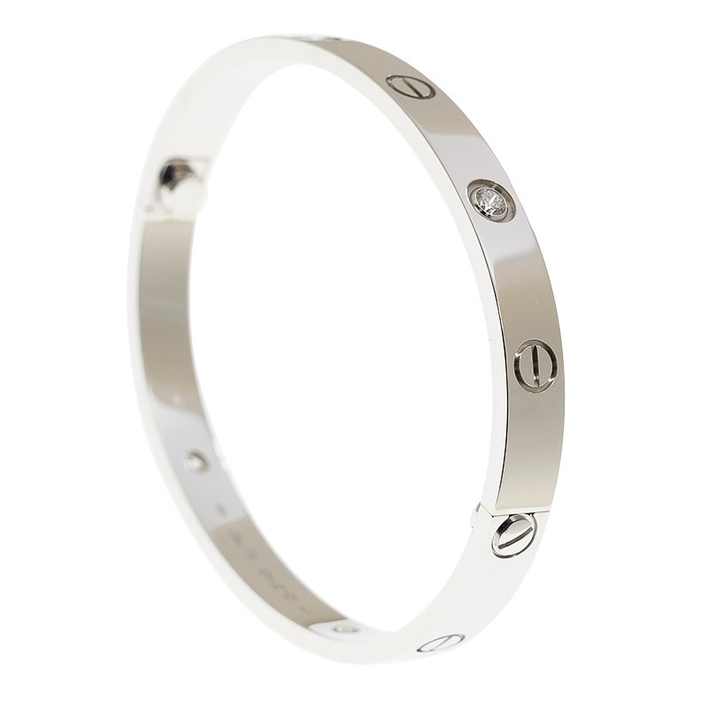 Replica NEW CARTIER LOVE BRACELET B6070117 18kt WHITE GOLD & DIAMONDS  SILVER