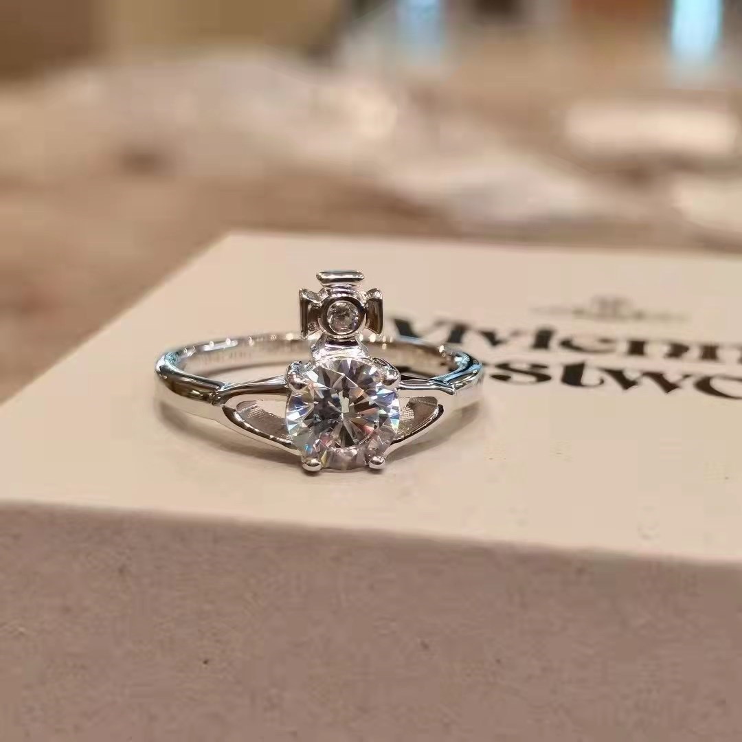 Replica Vivienne Westwood Silver Saturn Diamond Ring
