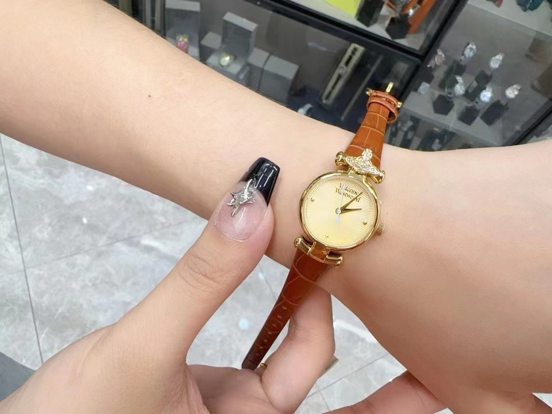 Replica Vivienne Westwood Brown Genuine Leather Band Watch - 23MM