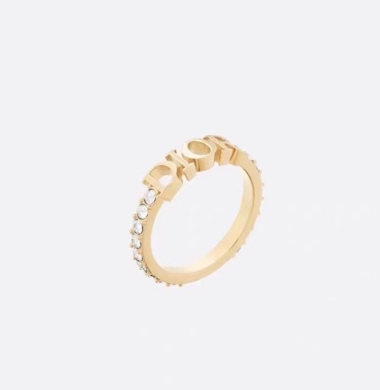 Replica Dior Letters Diamond Paved Ring