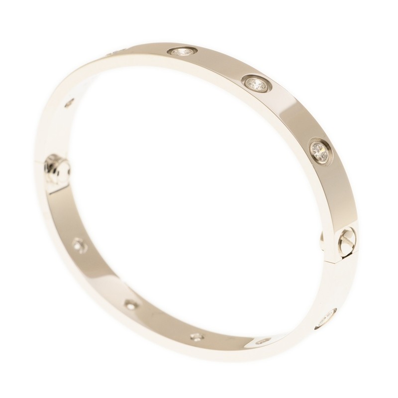 Replica NEW CARTIER LOVE BRACELET B6040716 18kt WHITE GOLD & DIAMONDS  SILVER