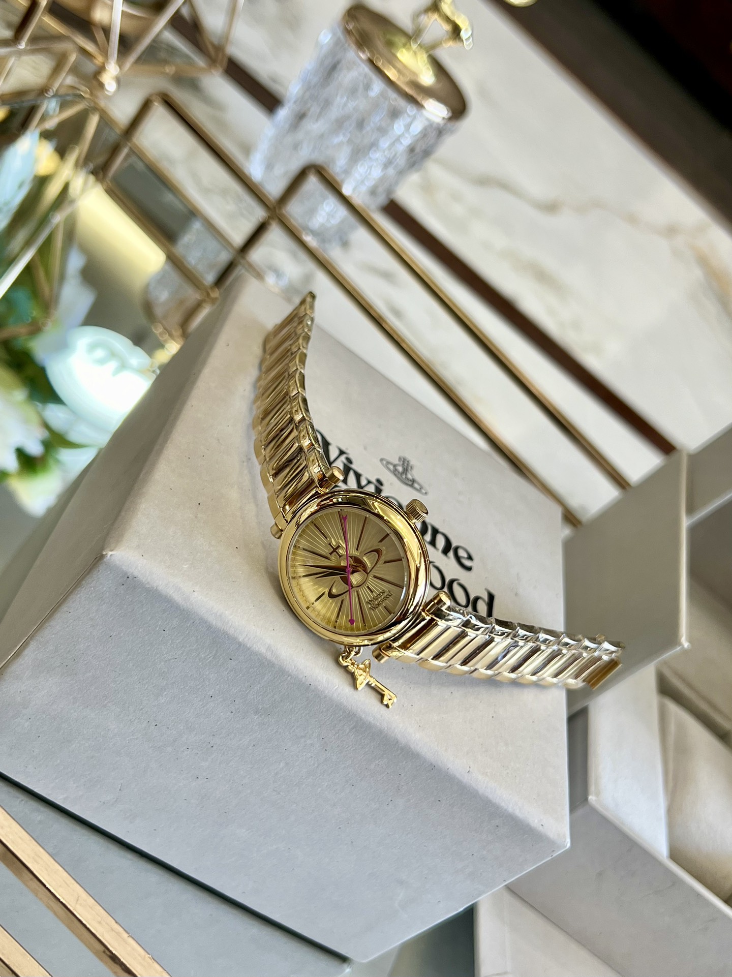 Replica Vivienne Westwood Gold Dial Gold Band Watch - 30MM