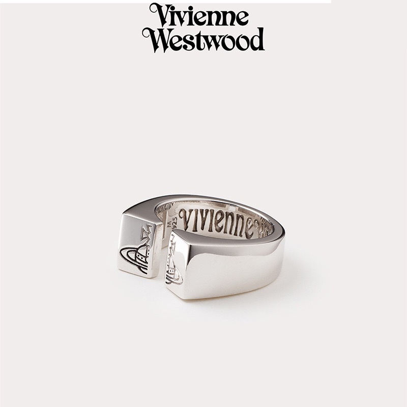 Replica Vivienne Westwood Punk Unisex Style Wide Band Stamped Saturn Couple Ring