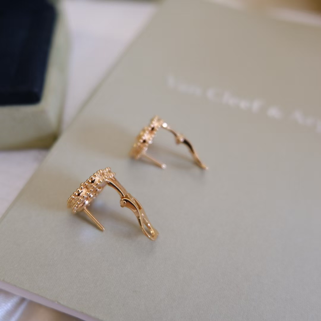 Replica Van Cleef & Arpels Lucky Spring Earrings, Plum Blossom