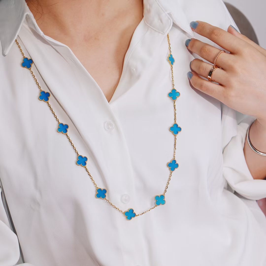 replica Van Cleef & Arpels Vintage Alhambra Long Necklace, 20 Motifs