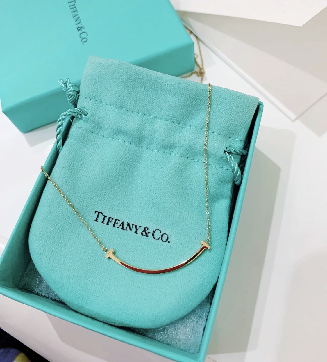 Replica Tiffany Medium Smile Pendant Necklace
