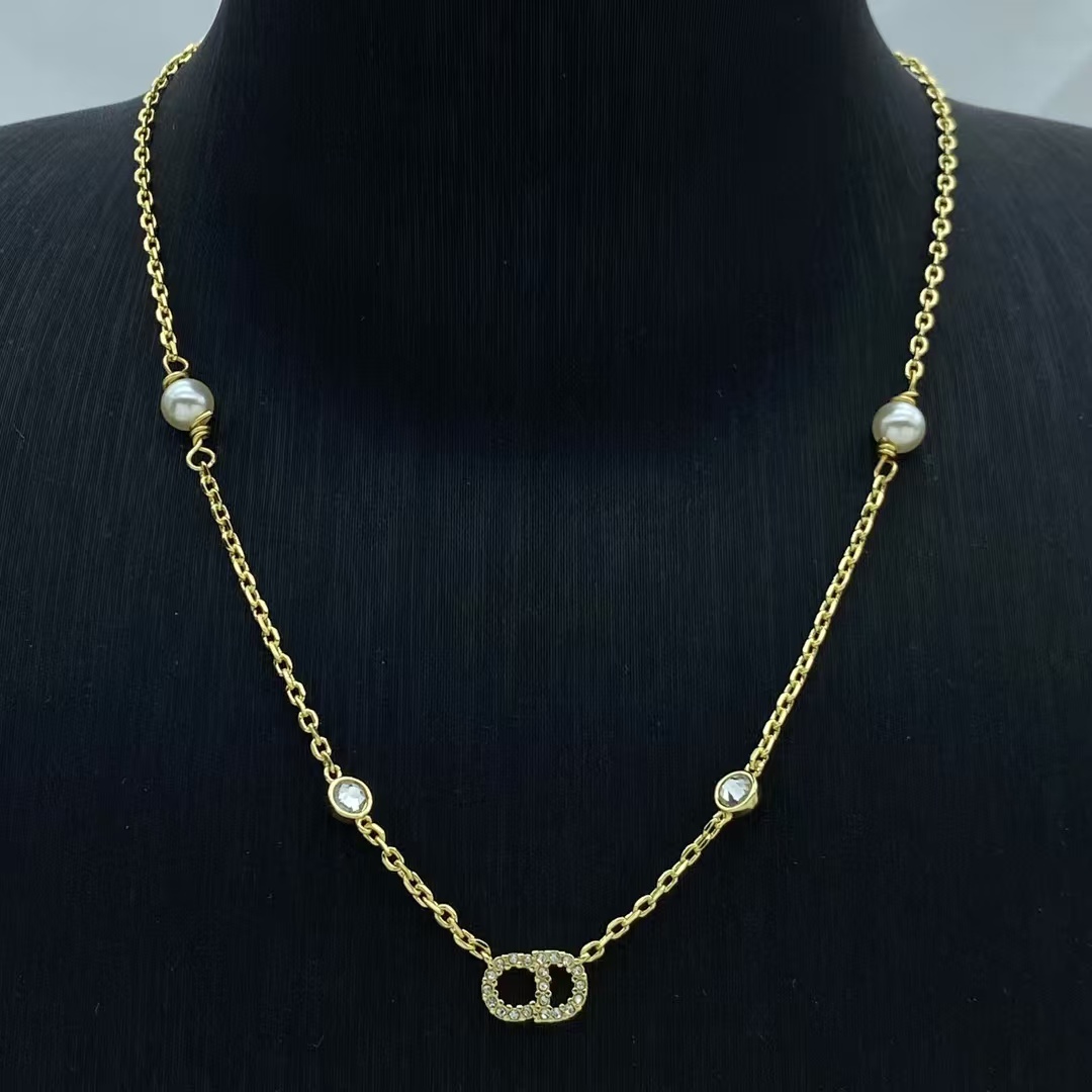 Replica Dior CD Pendant Gold Chain Necklace