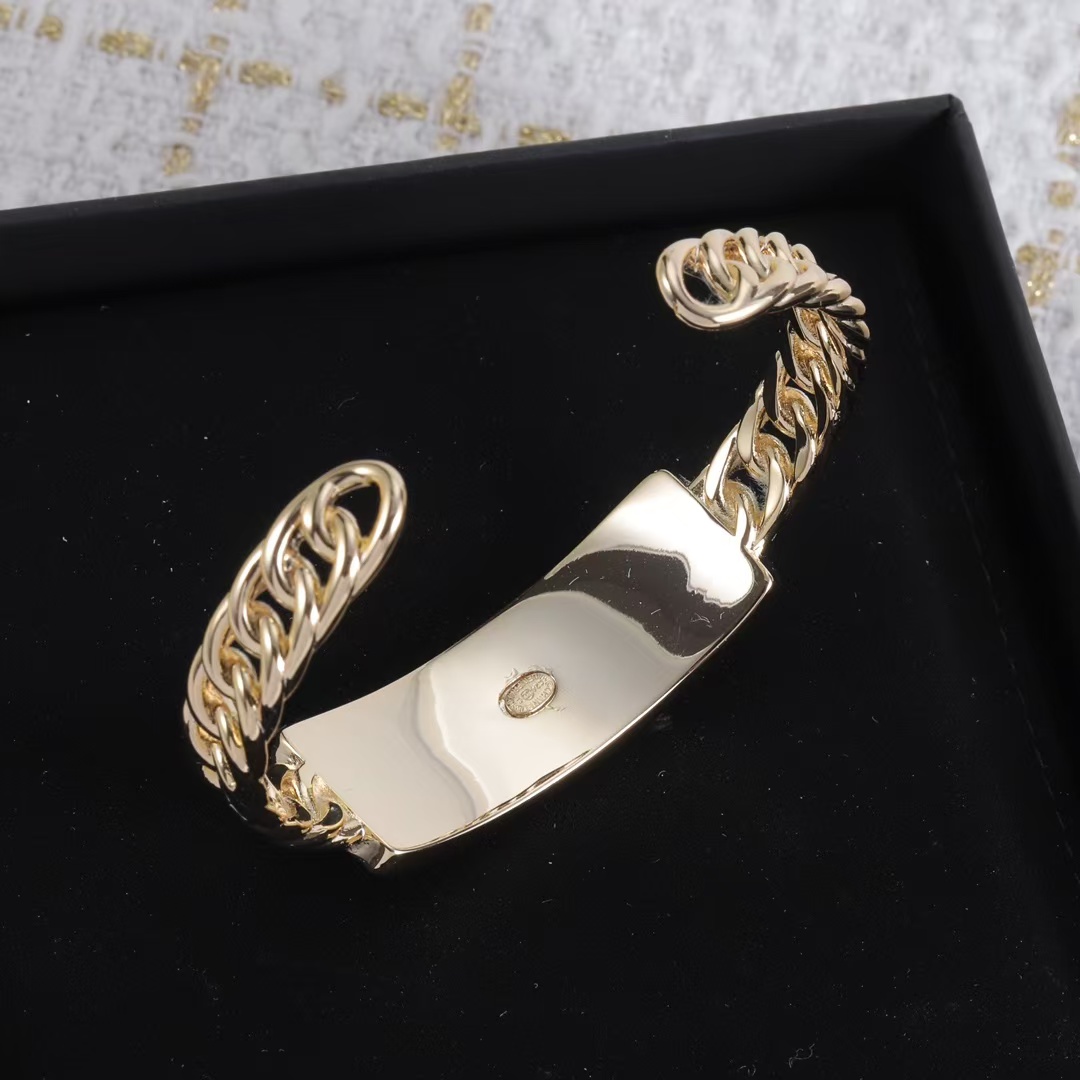Replica Chanel Letters Denim Open Bangle Bracelet