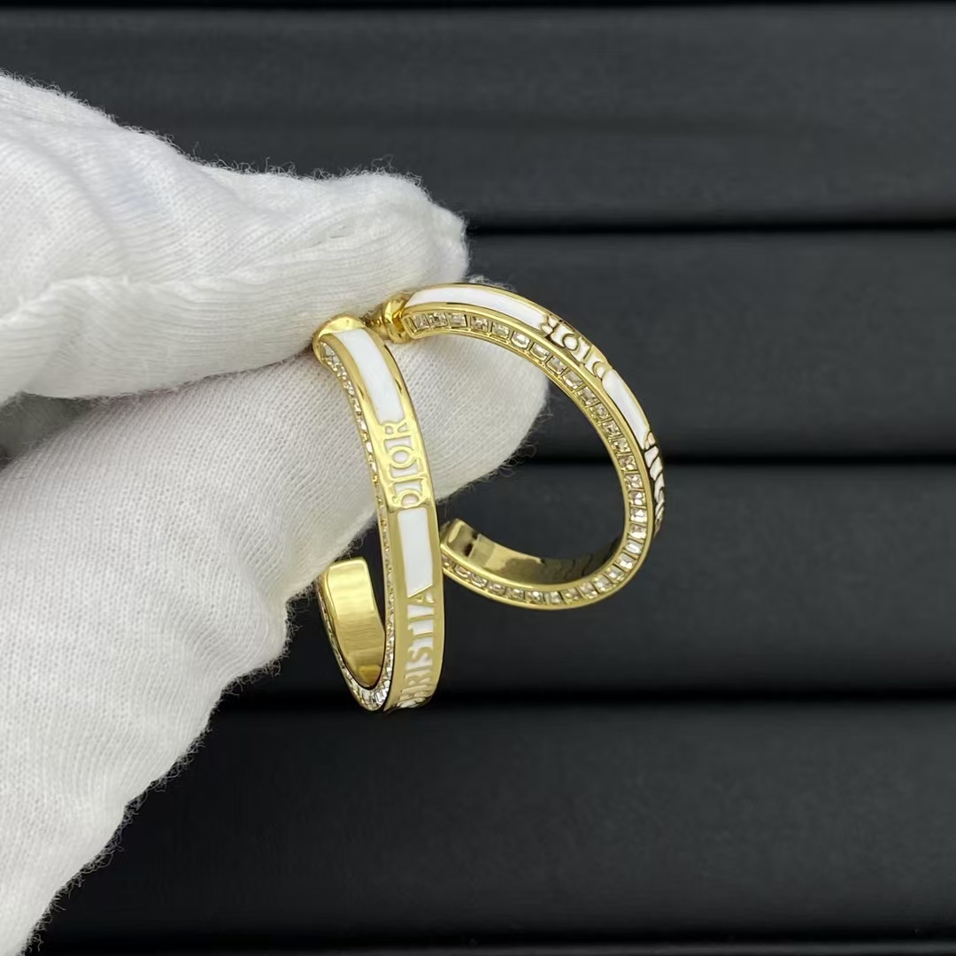 Replica Dior Hoop Enamel Earrings