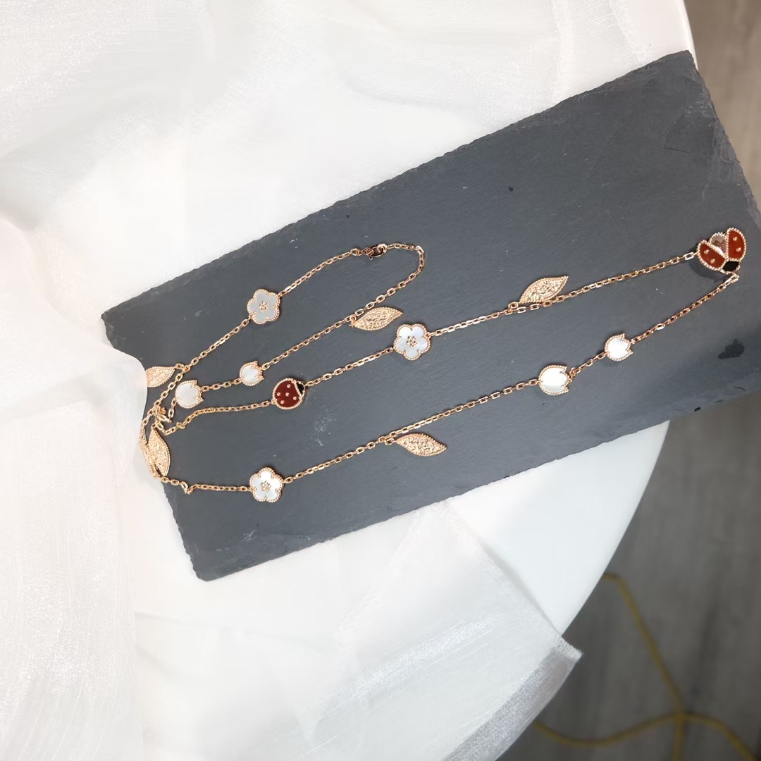 Replica Van Cleef & Arpels Lucky Spring Long Necklace, 15 Motifs