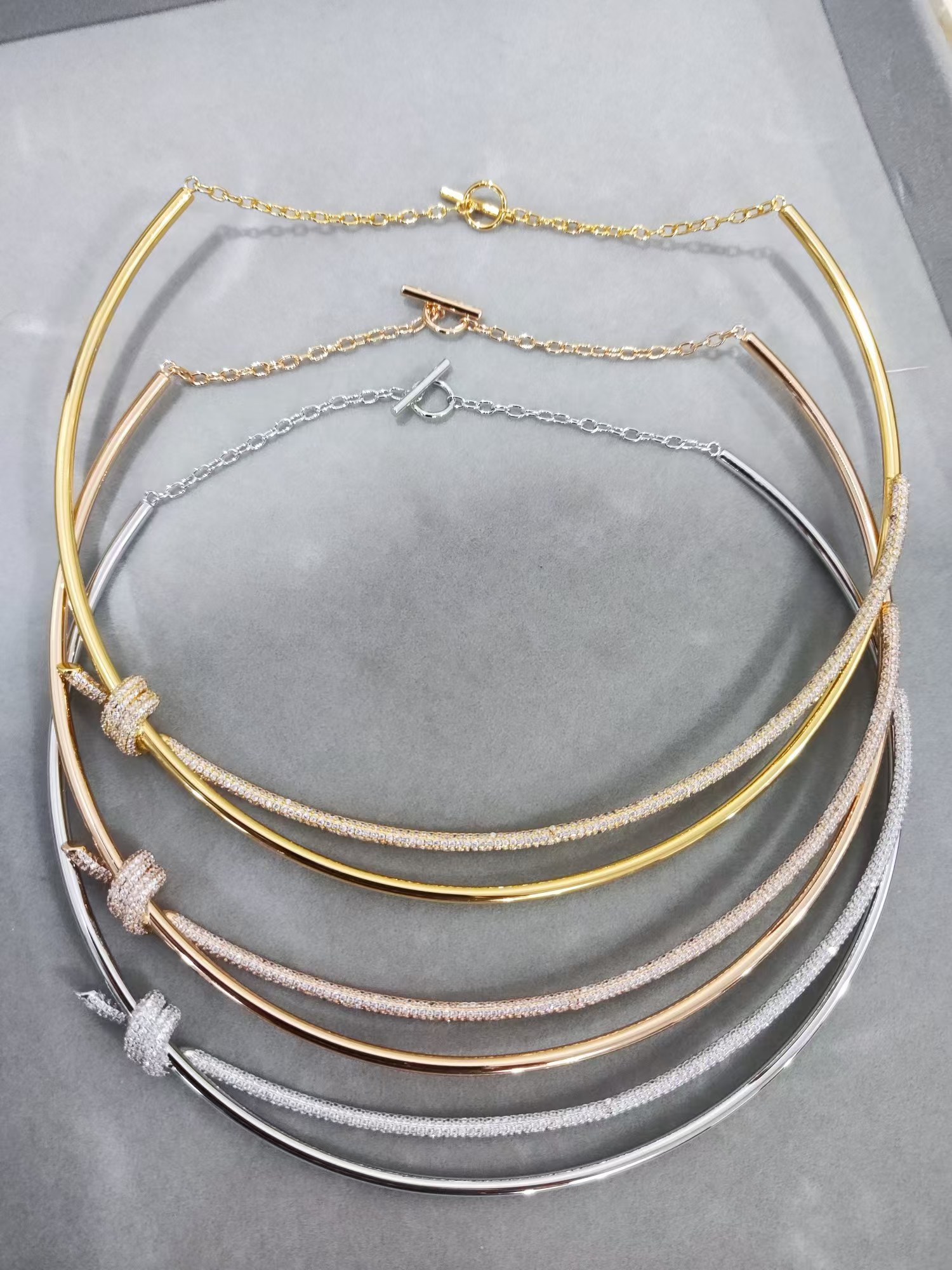 Replica Tiffany Knot Double Row Hinged Necklace